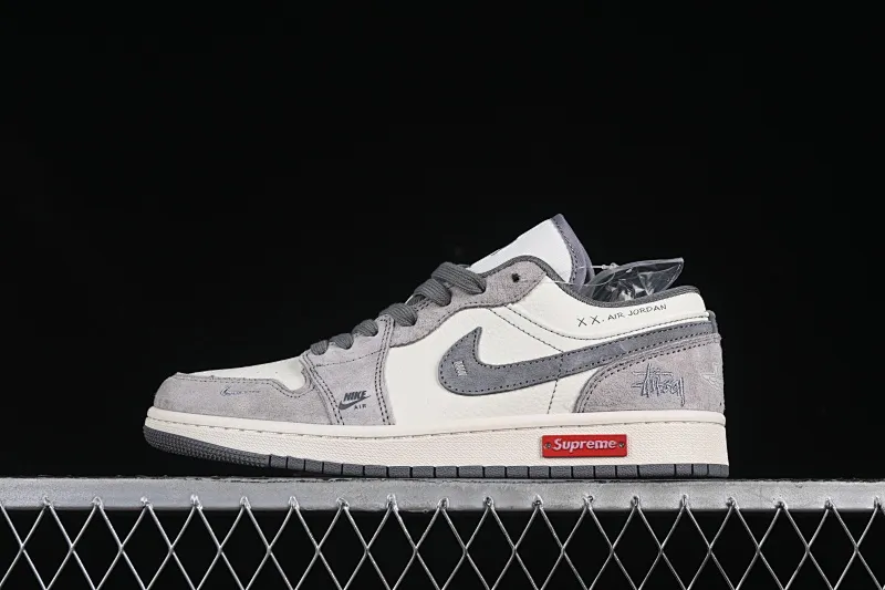 All categories Air Jordan Jordan series basketball shoes Air Jordan 1 Low High-end customized low-top sneakers Air Jordan 1 Low AJ1 Joe 1 Stussy co-branded beige metal label High-end customized low-top retro basketball shoes SJ9950-053